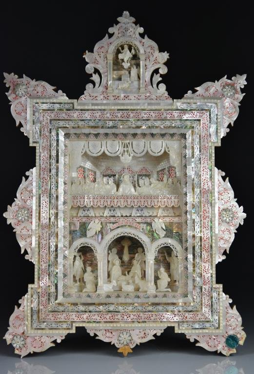 ITALIAN MOTHER OF PEARL LIFE OF CHRIST SHADOW BOX (1 of 4)