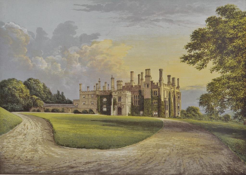 Thirteen prints of British stately homes, ca.1860 (1 of 10)
