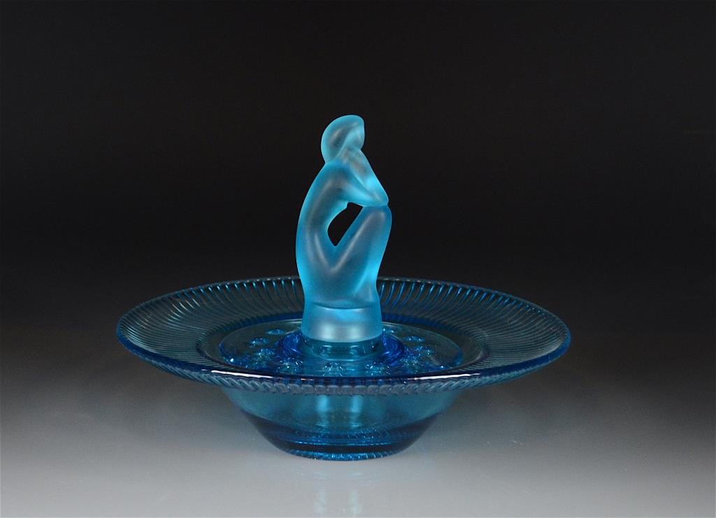 ART DECO GLASS FIGURAL FLOWER FROG (1 of 3)