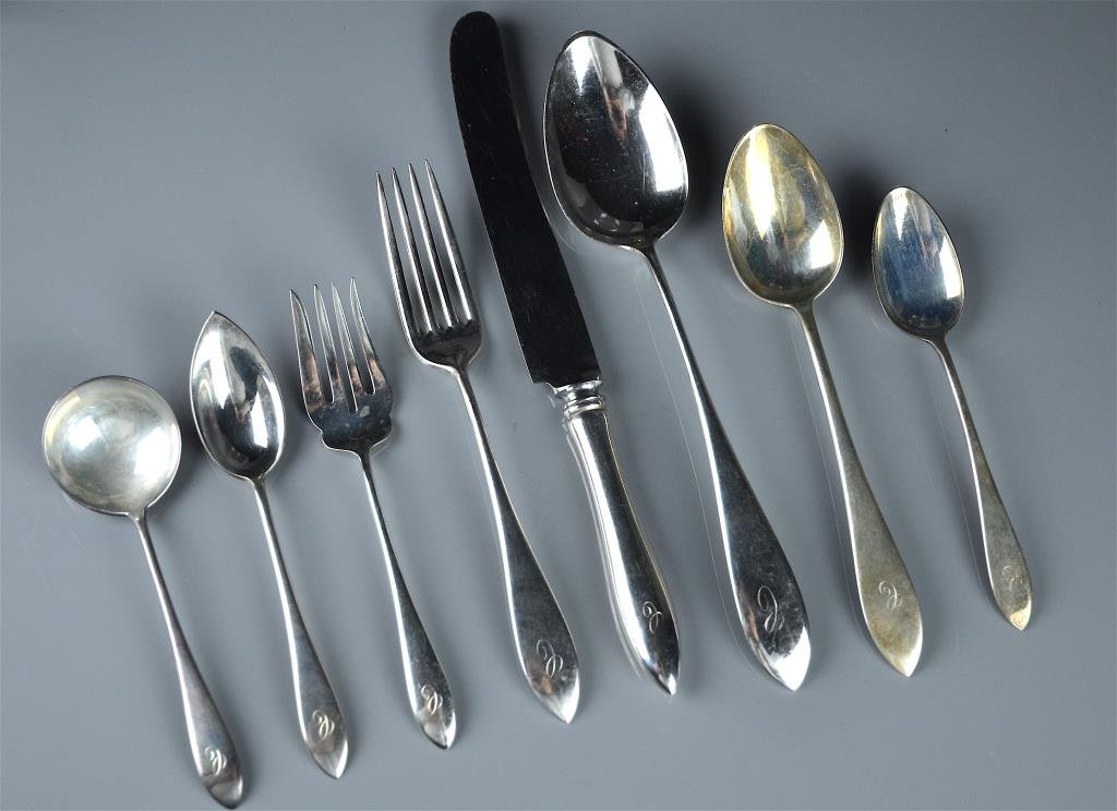 73 PCS. GORHAM SILVER FLATWARE SET (1 of 5)