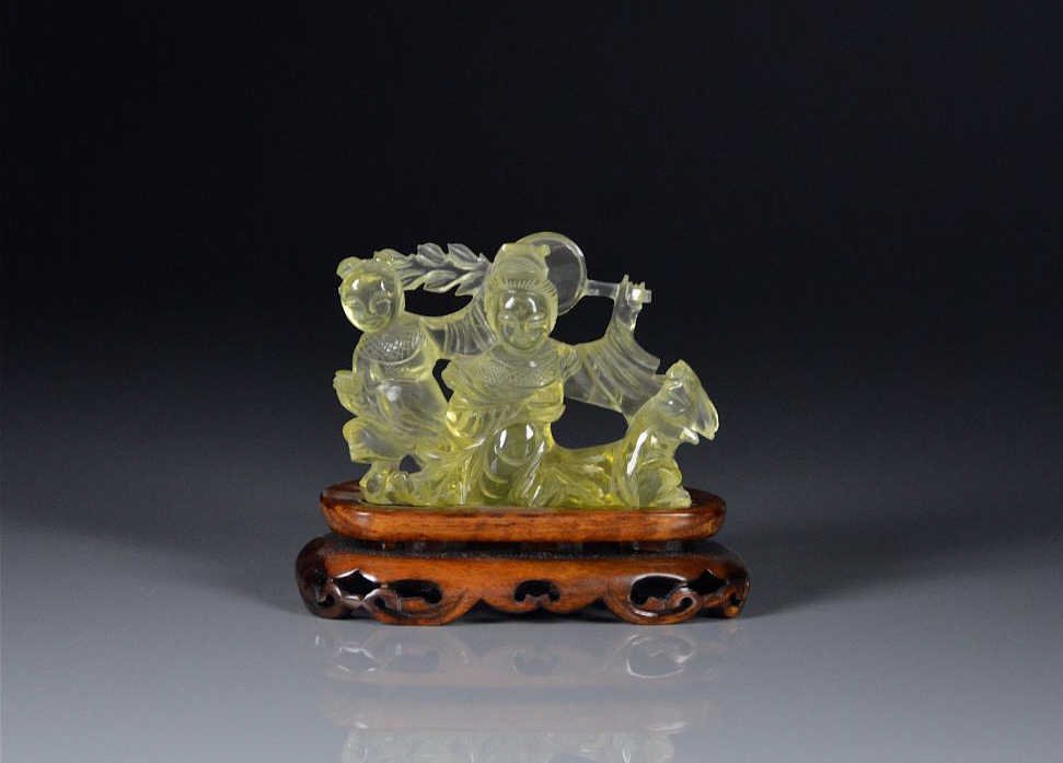 A CHINESE CARVED HARDSTONE FIGURAL GROUP (1 of 1)