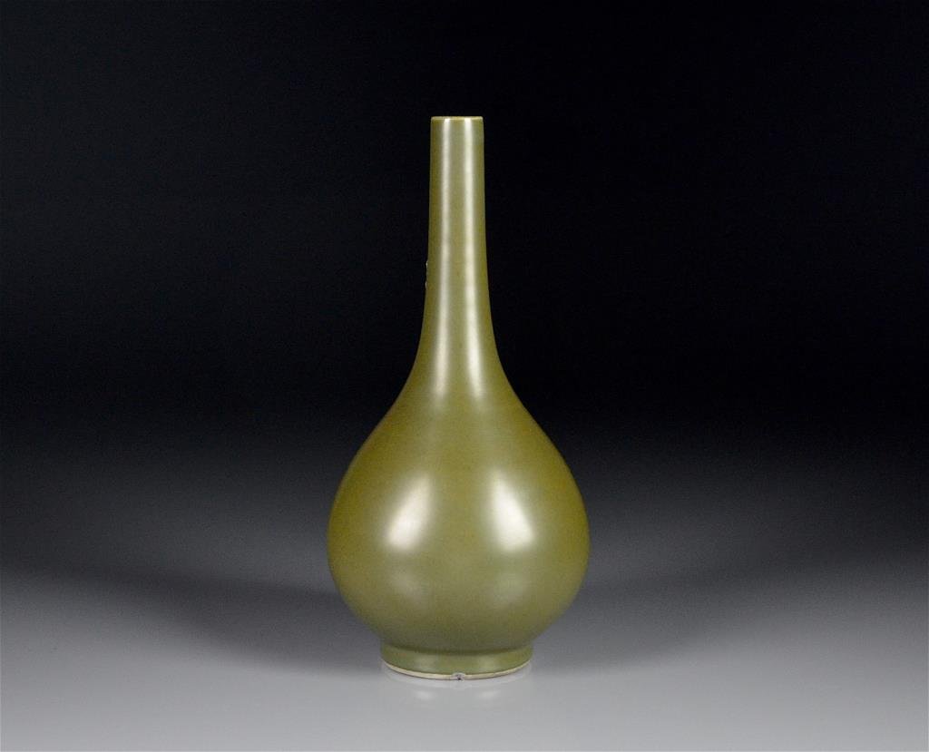 CHINESE TEA DUST GLAZED BOTTLE VASE (1 of 3)