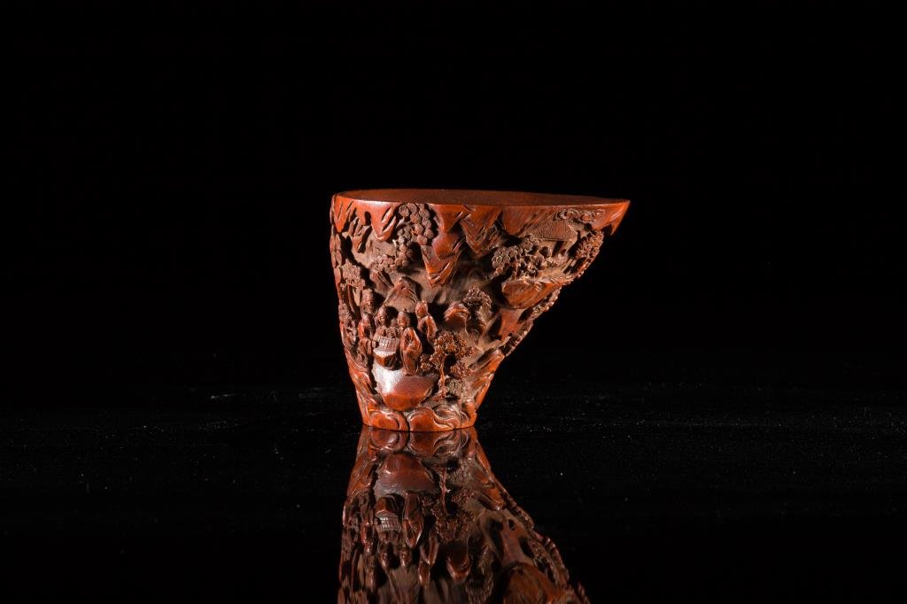 BAMBOO RELIEF CARVED LIBATION CUP (1 of 6)