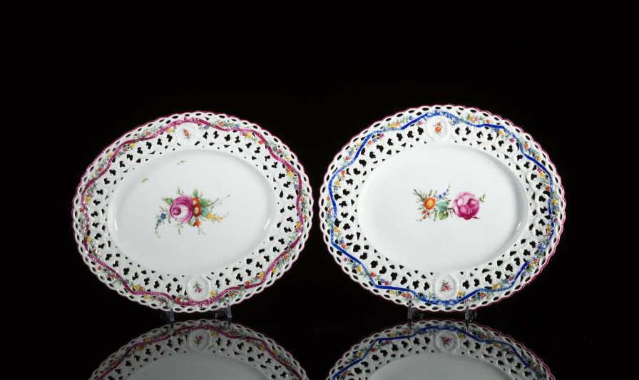 PAIR OF RUSSIAN PORCELAIN PIERCED PLATTERS (1 of 9)