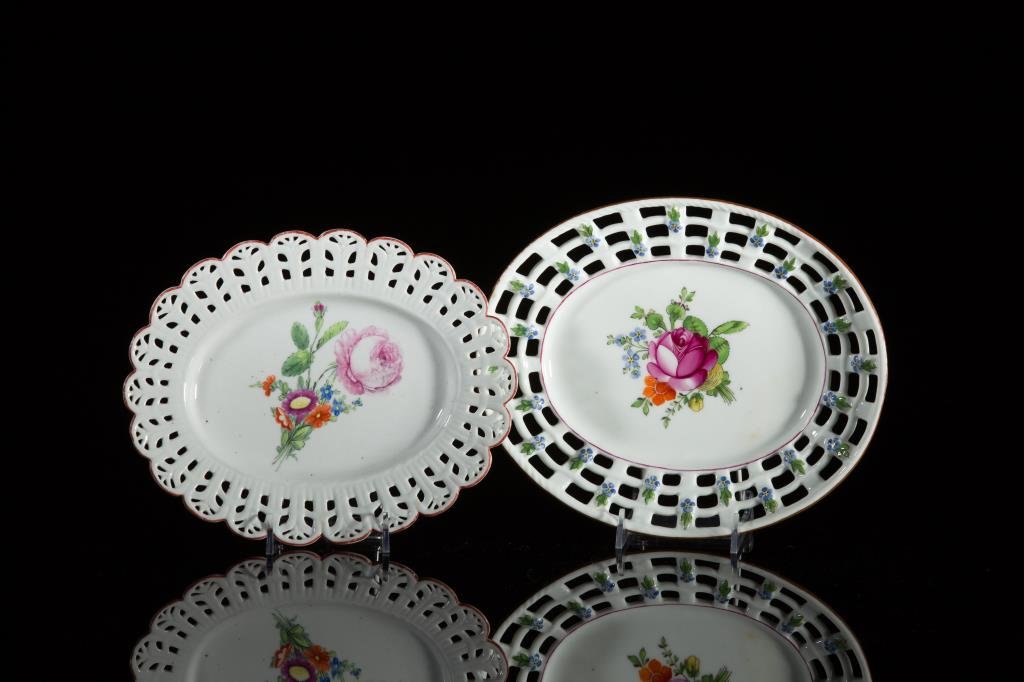 TWO PIERCED PORCELAIN PLATES (1 of 1)