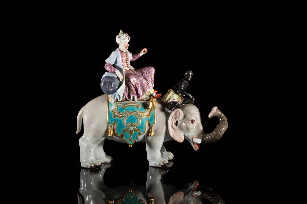PORCELAIN FIGURE OF A SULTAN ON ELEPHANT (1 of 10)