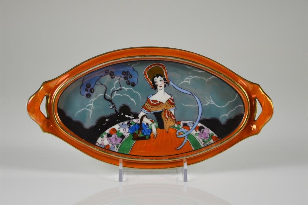 NORITAKE ART DECO LUSTRE DRESSER TRAY (1 of 2)