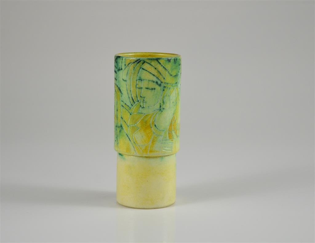 HARLANDER CERAMIC CYLINDRICAL VASE (1 of 2)