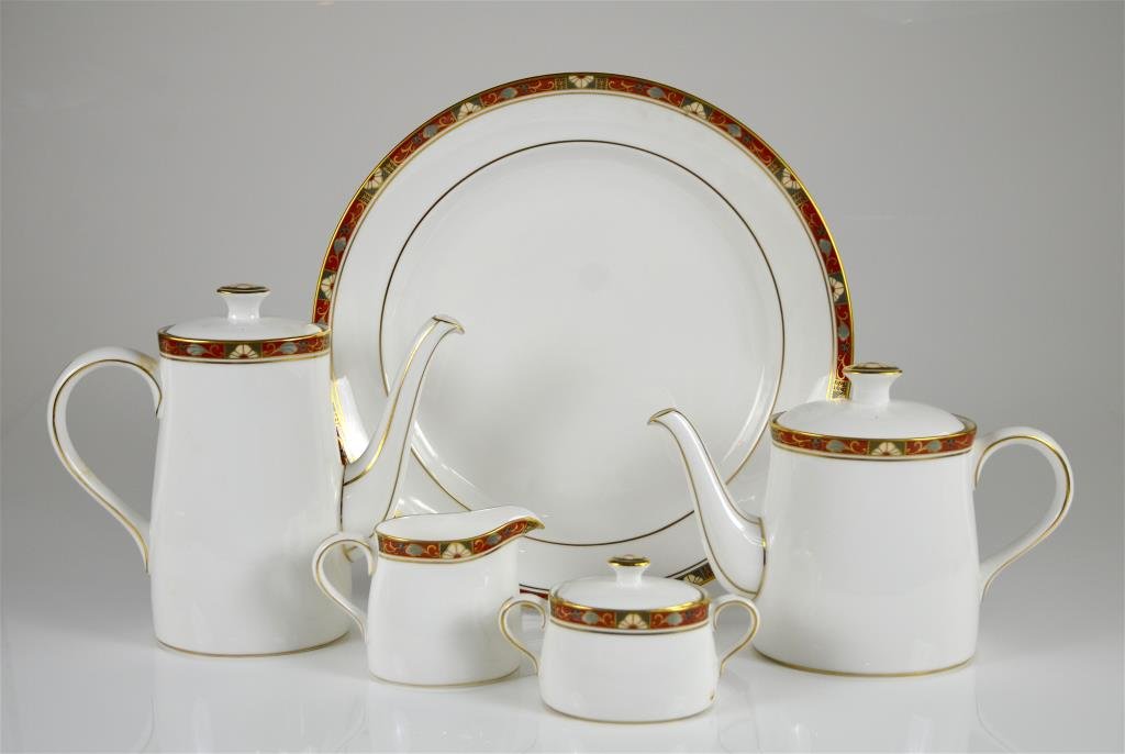 FIVE PCS. OF ROYAL CROWN DERBY TEA  & COFFEE SET (1 of 2)