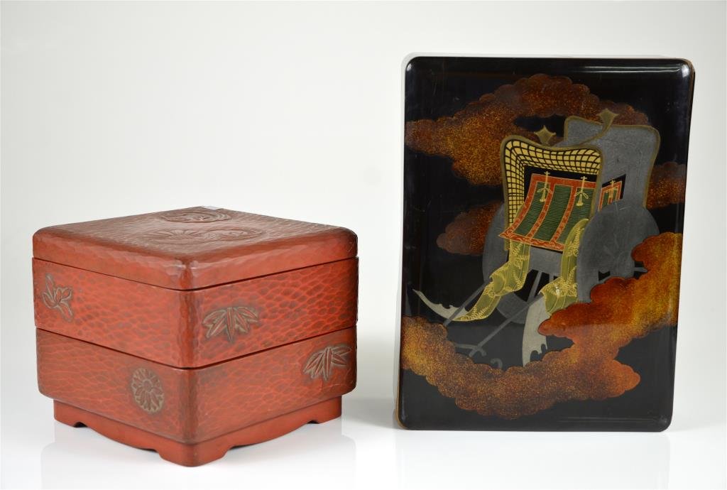 TWO JAPANESE LACQUER BOXES (1 of 2)