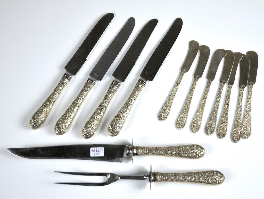 LOT OF AMERICAN ALVIN SILVER FLATWARE (1 of 4)