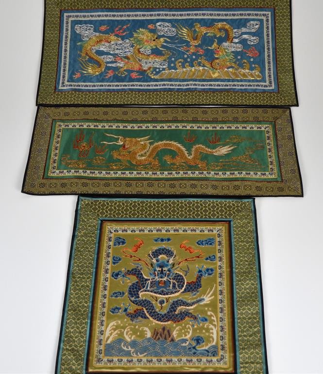 THREE CHINESE TEXTILE EMBROIDERIES (1 of 1)