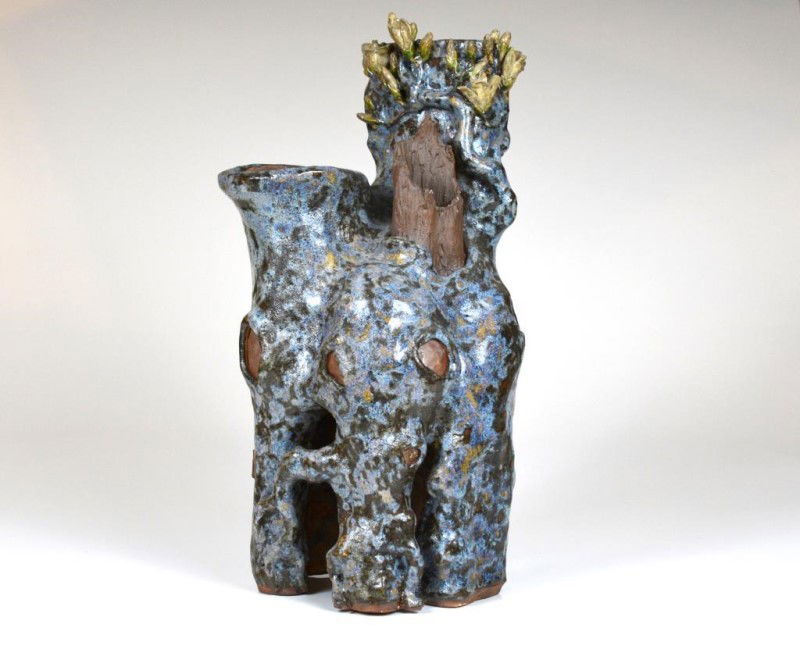 LARGE CHINESE ZUI SHI XUAN POTTERY VASE (1 of 3)