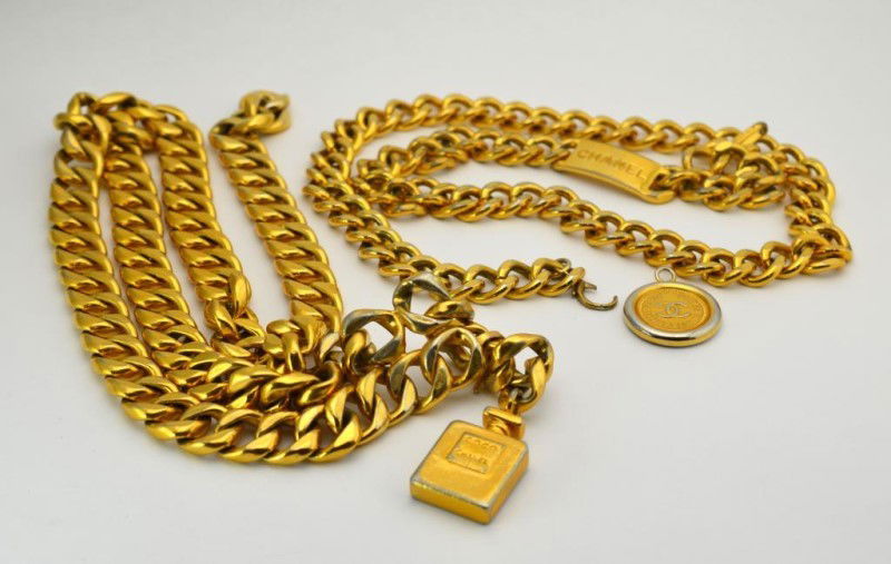 TWO CHANEL HEAVY CHAIN LINK BELTS (1 of 4)