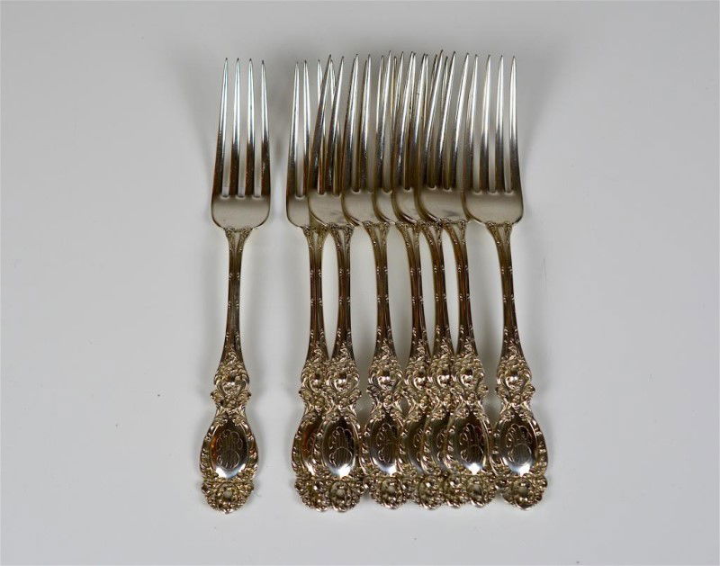 EIGHT AMERICAN SILVER FORKS (1 of 1)