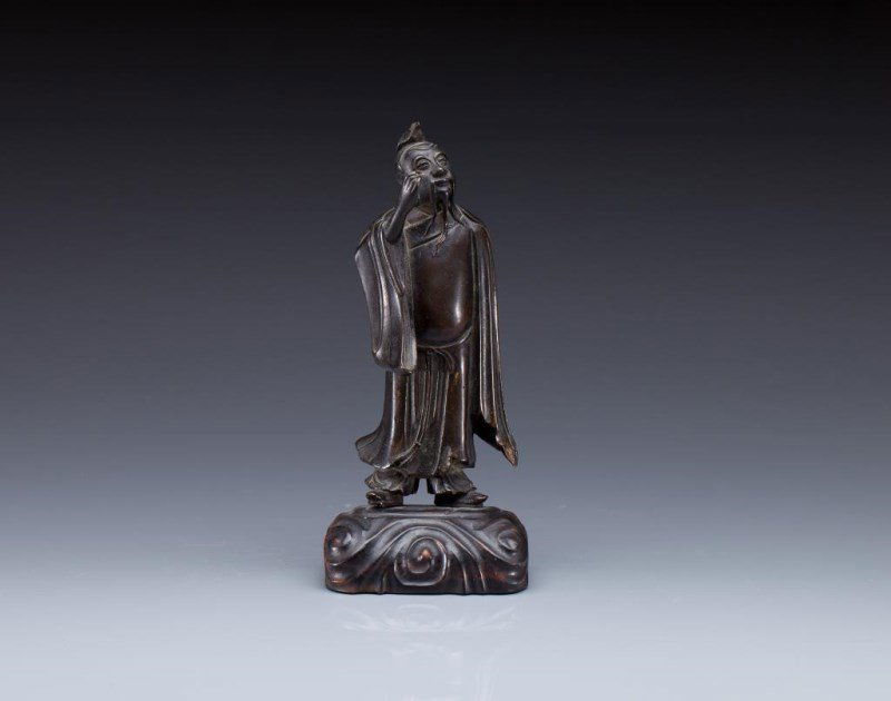 CHINESE MING BRONZE FIGURE OF A DAOIST IMMORTAL (1 of 10)