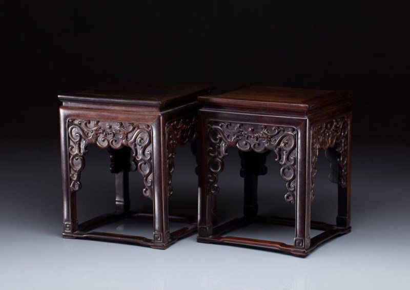 PAIR OF HUALI & HUANGHUALI HARDWOOD STANDS (1 of 10)