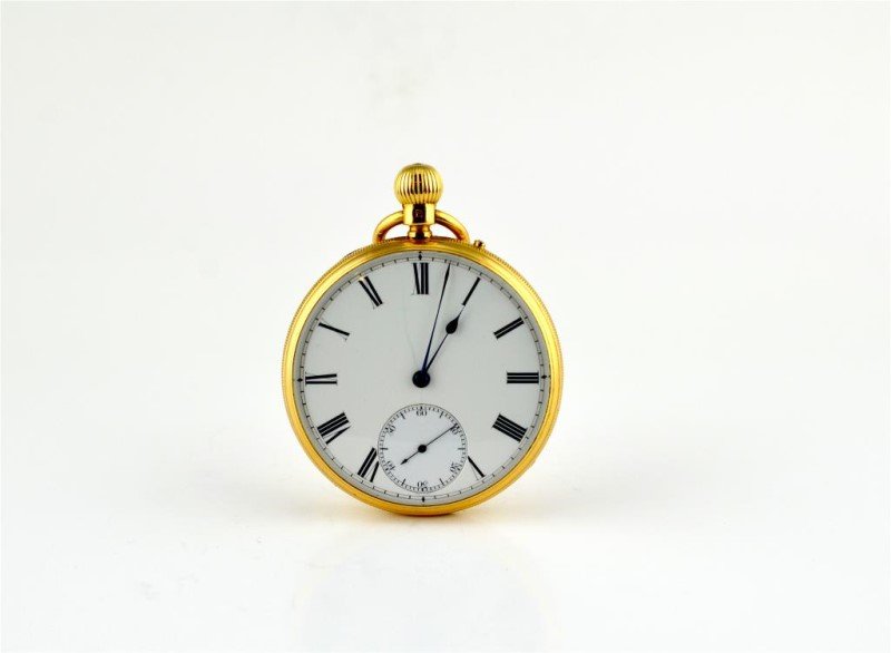ENGLISH MEN'S GOLD OPEN FACE POCKET WATCH (1 of 4)