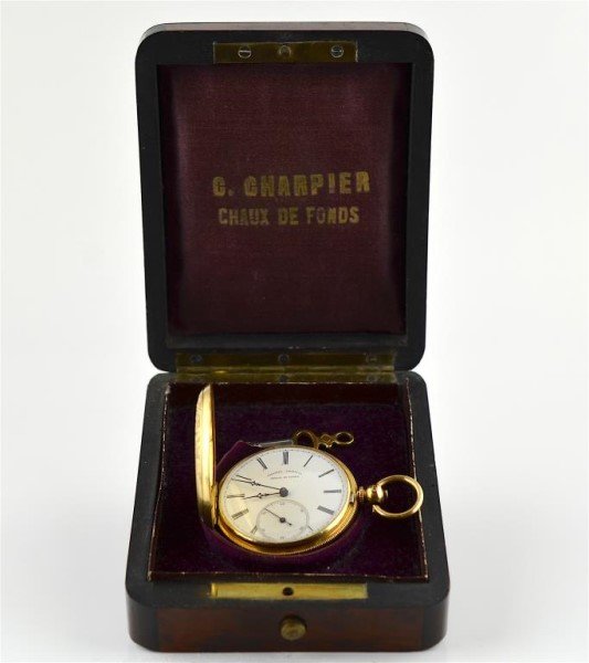 FINE SWISS GOLD HUNTER CASE POCKET WATCH (1 of 1)