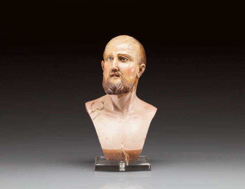 18TH C. PAPIER MACHE BUST (1 of 1)