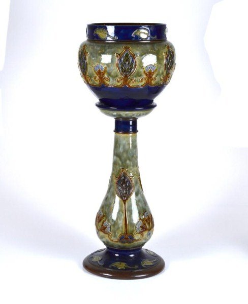 ROYAL DOULTON ART NOUVEAU JARDINIERE AND STAND (1 of 1)