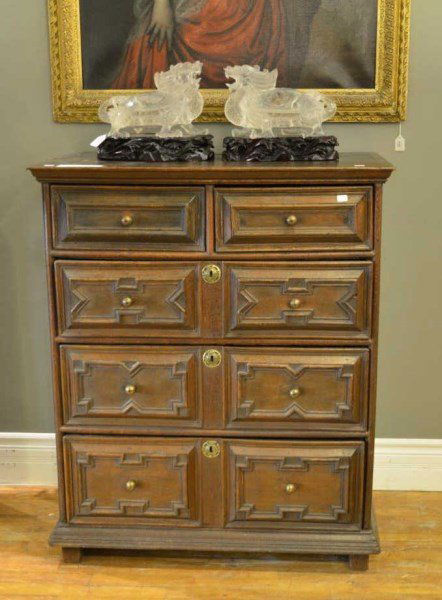 WILLIAM & MARY OAK FIVE DRAWER CHEST (1 of 1)