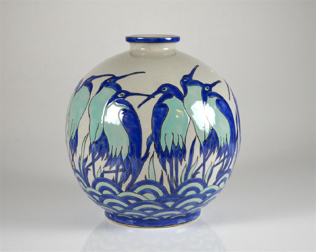 BELGIAN ART DECO POTTERY VASE (1 of 4)