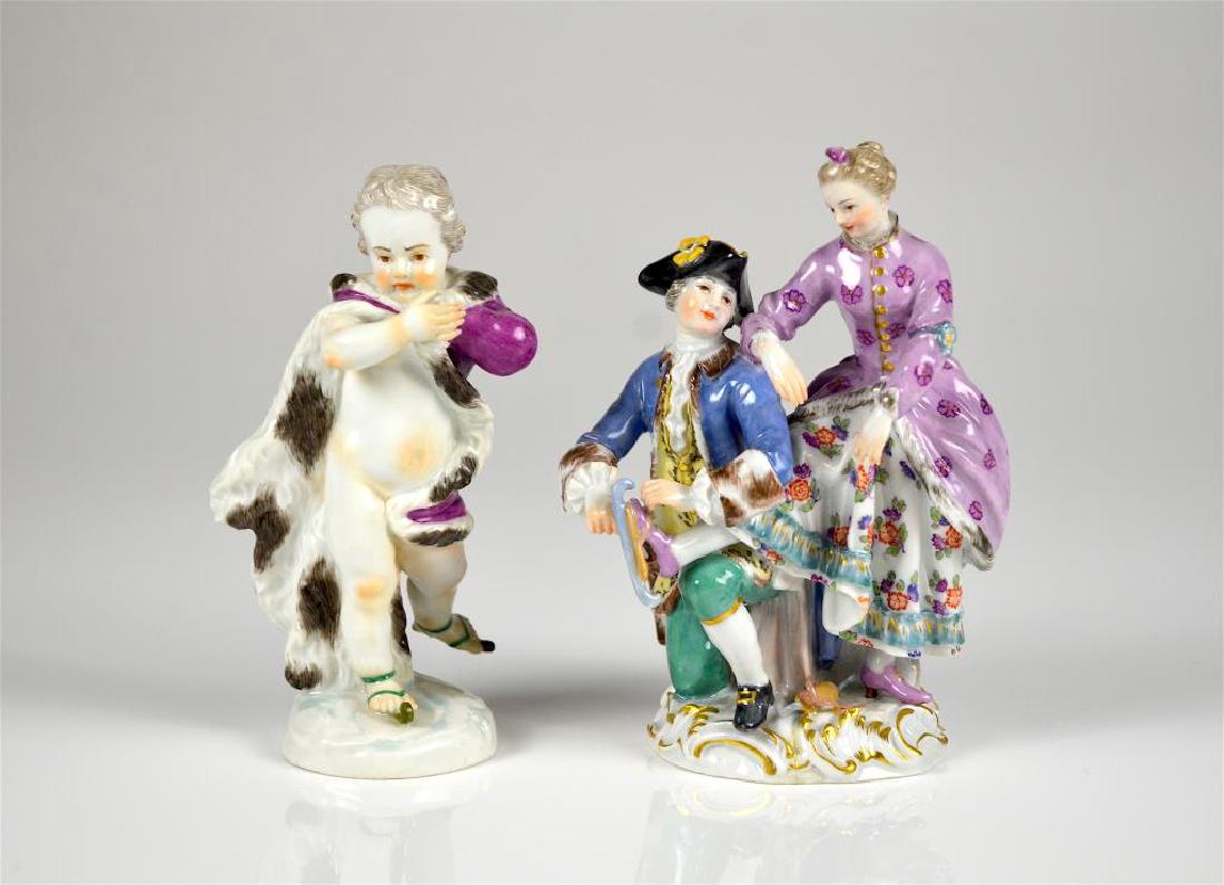 TWO MEISSEN PORCELAIN FIGURAL GROUPS (1 of 6)