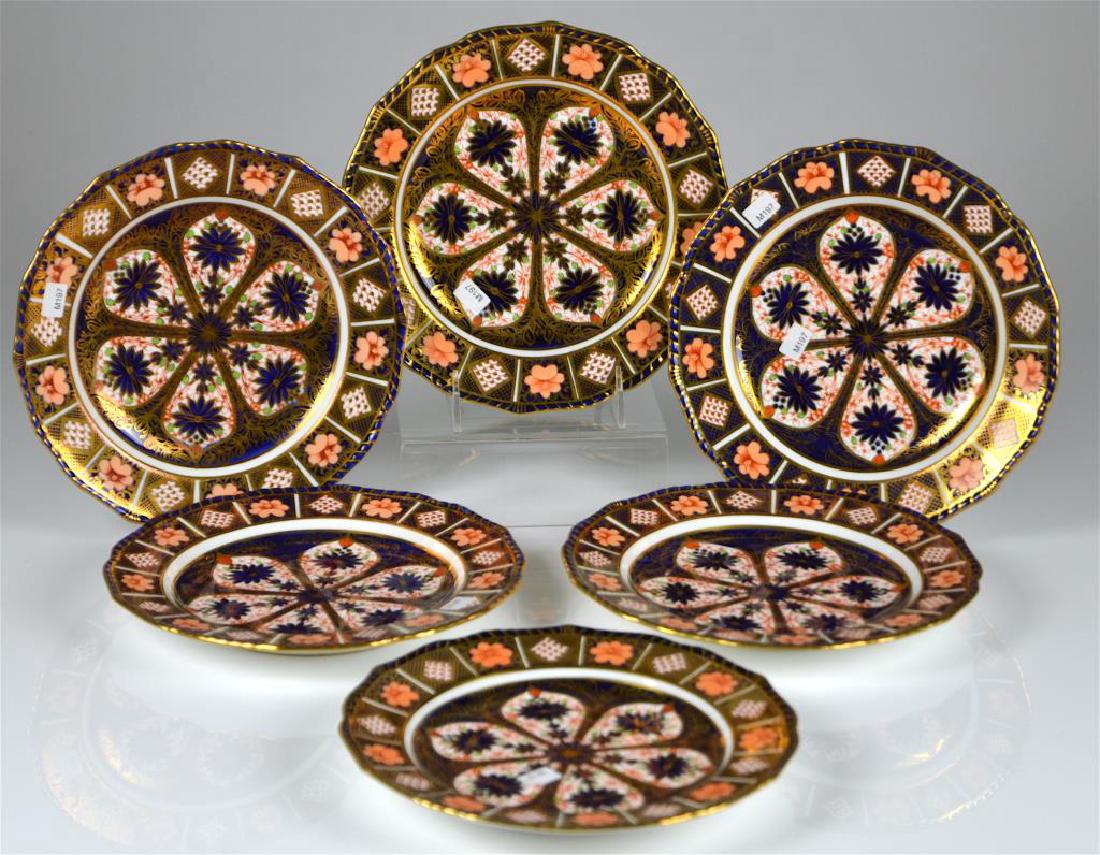 SIX ROYAL CROWN DERBY IMARI PORCELAIN PLATES (1 of 4)