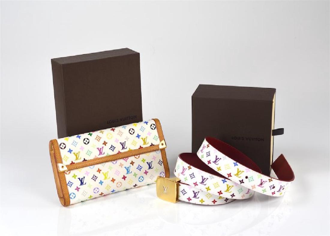 LOUIS VUITTON MULTICOLORE MONOGRAM BELT & WALLET (1 of 5)