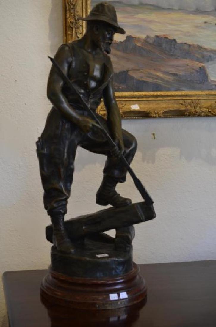 PAIR OF SPELTER FIGURES AFTER J. GARNIER: h