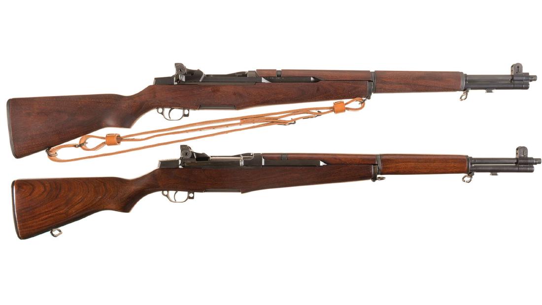 Two M1 Garand Semi-Automatic Rifles: Two M1 Garand Semi-Automatic Rifles -A) U.S. Winchester M1 Garand Rifle Two M1 Garand Semi-Automatic Rifles -A) U.S. Winchester M1 Garand Rifle Manufactured in April of 1943. National Match (Type II) 