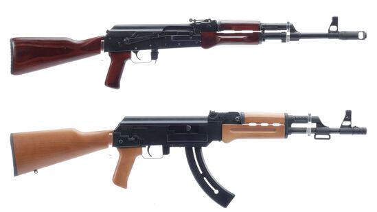 Two AK Style Semi-Automatic Rifles: Two AK Style Semi-Automatic Rifles -A) Molot Vepr Rifle Two AK Style Semi-Automatic Rifles -A) Molot Vepr Rifle Magazine absent. Manufacturer: Molot Model: VEPR-SUPER BBL: 17 inch round Stock: laminat