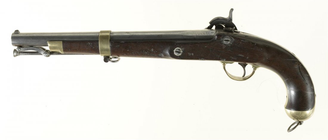 U.S. Springfield Model 1855 Percussion Pistol-Carbine: U.S. Springfield Model 1855 Percussion Pistol-Carbine Dated 1855 on the lock and breech. Buttcap is numbered "17". Manufacturer: Springfield Armory U.S. Model: 1855 BBL: 12 inch round Stock: walnut Ga