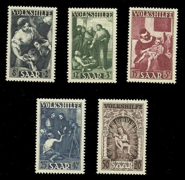 Saar 1949 B69-73 Semi-Postals Art MNH: Saar 1949 B69-73 Semi-Postals Art MNH. The stamps are post office fresh Mint Never Hinged. The stamps have a Scott retail value of $95. S27
