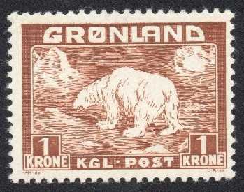 Greenland (Scott 1-9) 1938-46 1o-1K MNH: Greenland (Scott 1-9) 1938-46 1o-1K MNH. An ever popular set of Polar Bears that are mint and post office fresh. The set has a Scott retail value of $80.