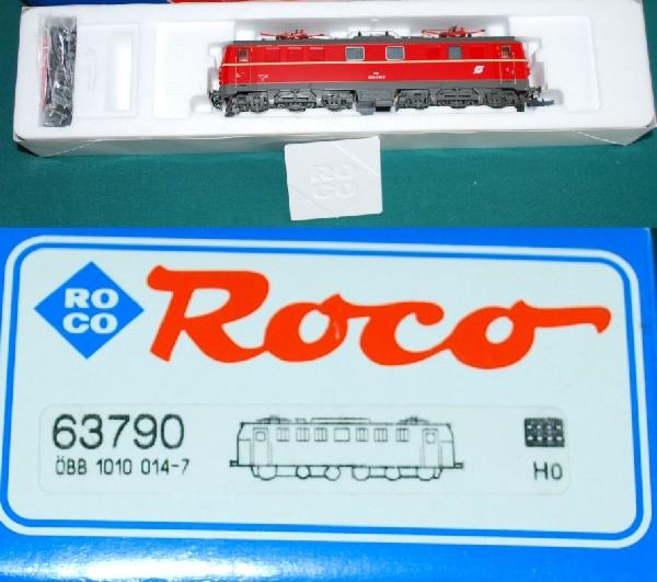 OBB 1010 014-7 Roco 63790 HO Scale DCC Ready: OBB 1010 014-7 Roco 63790 HO Scale DCC Ready. The Austrian prototype model is in the original box and packing. We see European couplers on the model. The model runs well on DC test track. The model is