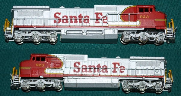 ATSF GE Dash 8-40CW 800 Class Hallmark N Brass: GE Dash 8-40 CW Santa Fe 800 Class Hallmark N-Scale. This model was made in Korea by Samhongsa for Hallmark.