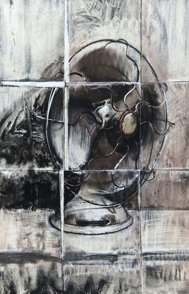 John Monks - The Fan: DDS John Monks (b.1954) The Fan, watercolour and pastel on paper, 122 x 91.5 cm (48 x 36 in)