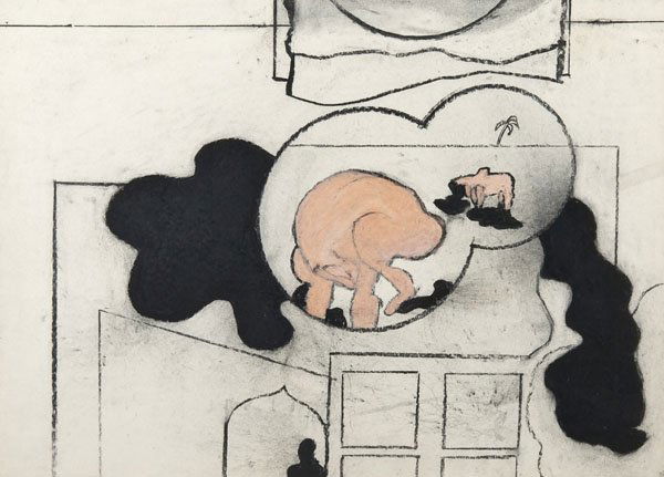 Derek Boshier - Study for Indian Painting: DDS Derek Boshier (b.1937) Study for Indian Painting, Charcoal and chalks on paper, Sheet 56 x 79 cm (22 x 31 in)