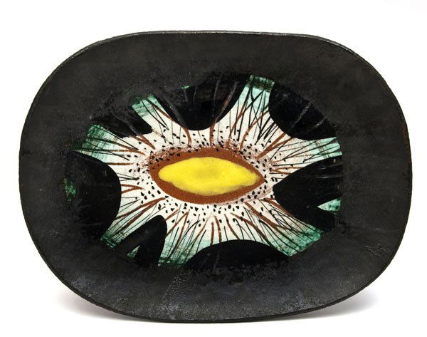 John Piper - Abstract: John Piper, CH (1903-1992) Abstract, Ceramic plate, Initialled and numbered 2/77 verso, 34 x 26 x 2 cm (13 1/4 x 10 1/4 x 0.5 in)