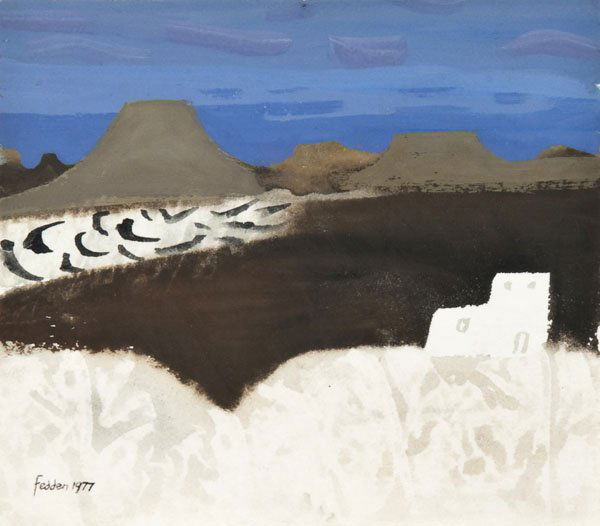 Mary Fedden - Lanzarote: DDS Mary Fedden OBE, RA (b.1915) Lanzarote, watercolour on paper, Signed and dated 1977 at lower left, 17 x 19 cm (6 3/4 x 7 1/2 in)