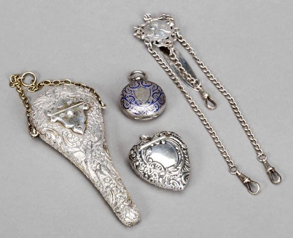 A Victorian silver lorgnettes case by Thomas Johns: A Victorian silver lorgnettes case by Thomas Johnson I, London 1874, chased with birds, C-scrolls, flowers and foliage on a matted