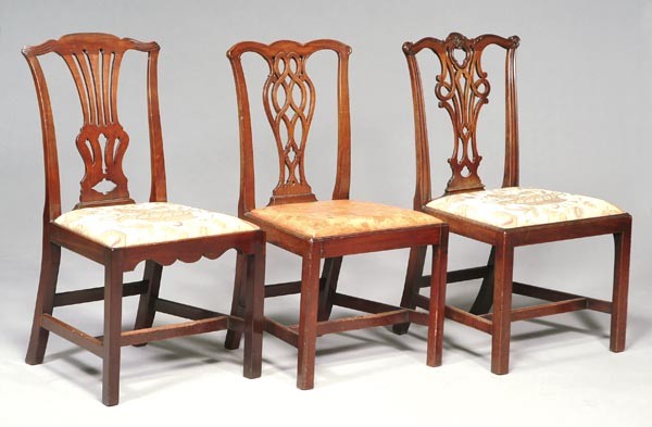 A George III mahogany dining chair, circa 1780, wi