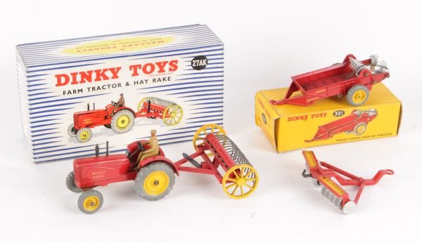 A Dinky No.27AK, Massey Harris Farm Tractor Hay