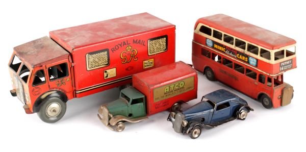 A Mettoy tinplate Royal Mail lorry, red with prin