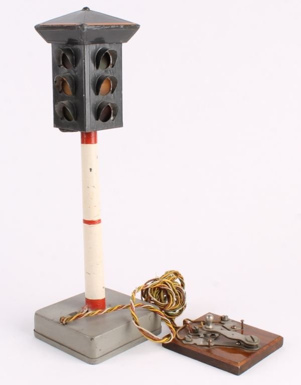 A Bing tinplate traffic light toy, unmarked, the