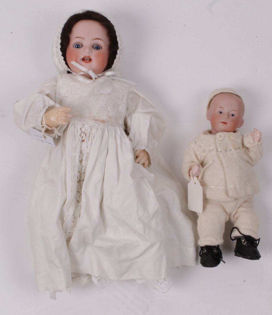 An Armand Marseille bisque shoulder-head doll, wi