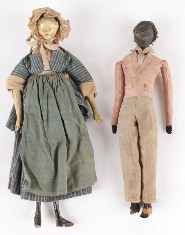 A mid 19th century Grodnerthal wooden doll, with