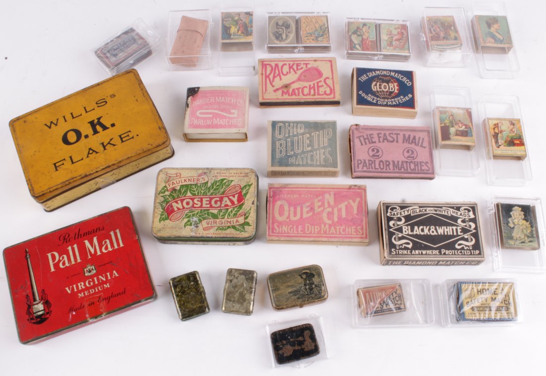 A Diamond Match Company brass vesta case, the lid